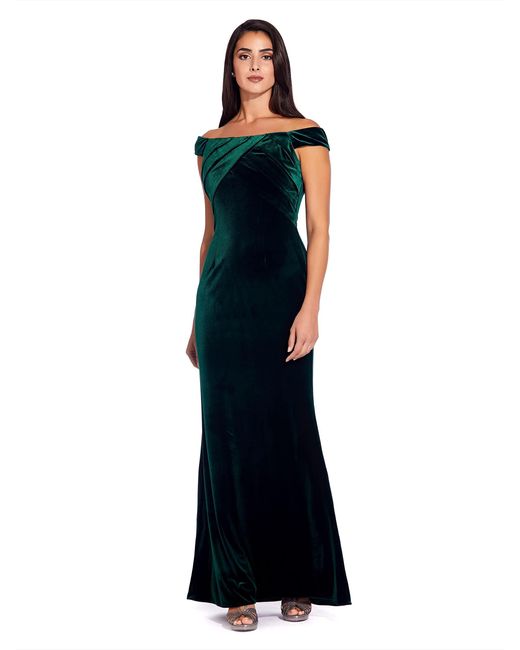 Adrianna papell top green velvet dress