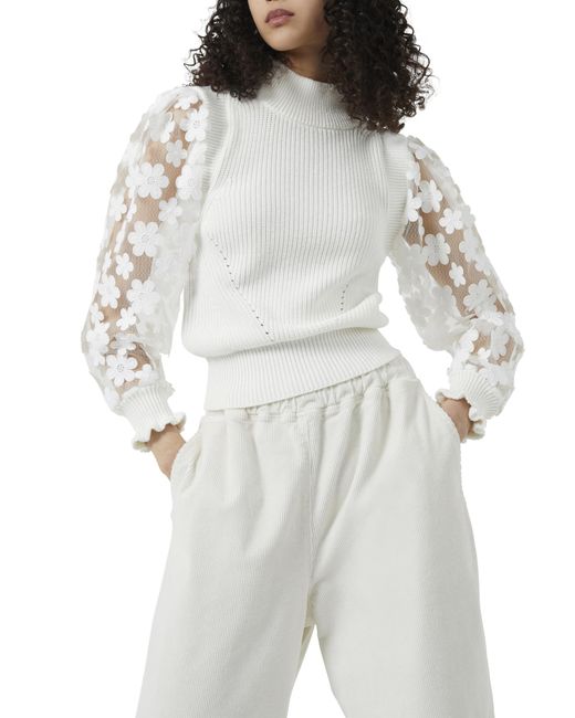 French Connection Juri Mozart Mock Neck in White | Lyst