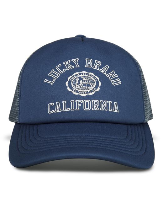 Lucky Brand Blue Trucker Mesh-back Cap With Adjustable Snapback For And