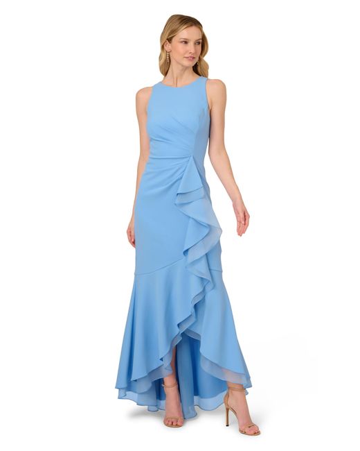 Clothing Cinq A Sept Sade Gown Adrianna Papell Women's Blue Beaded One-shoulder Gown Clothing Cinq A Sept Sade Gown Adrianna Papell Women's Blue Beaded One-shoulder Gown
