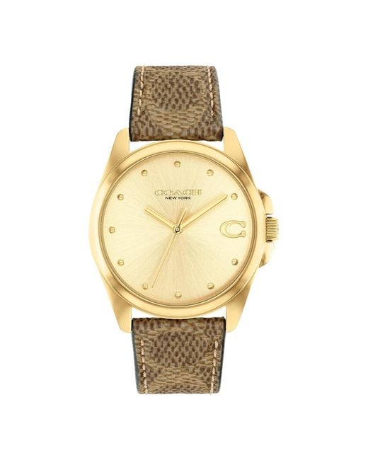 COACH Metallic Greyson Watch| Water Resistant | Quartz Movement | Elevating Elegance For Every Occasion(model 14504111)