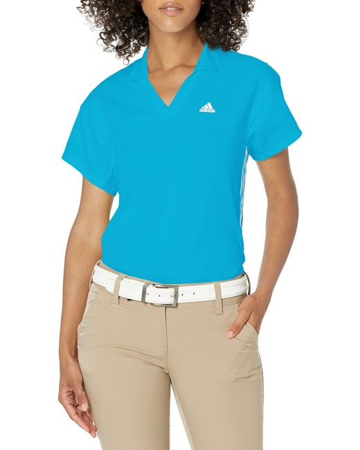 Adidas Blue Golf Standard 3-stripes Primegreen Polo Shirt