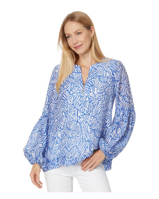 Lilly Pulitzer Blue Laurelie Top