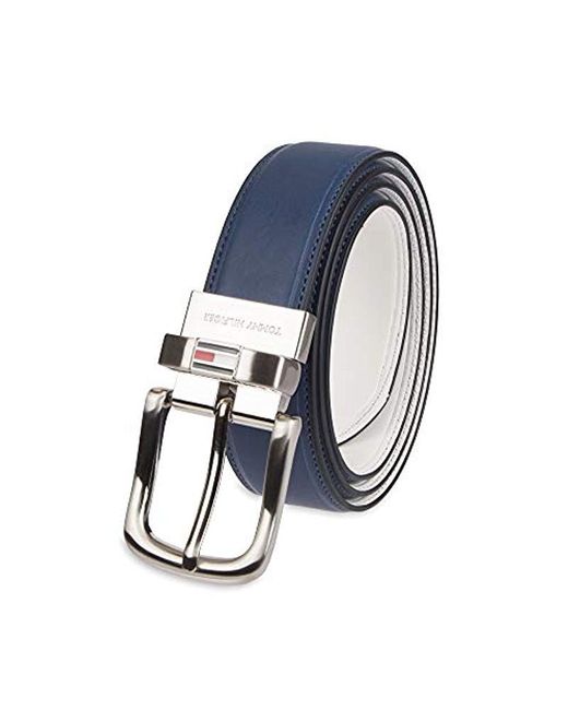 Tommy Hilfiger Blue Leather Reversible Belt for men
