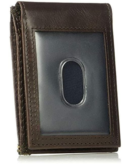 Nautica Rfid Blocking 100% Leather Magnetic Front Pocket Wallet in