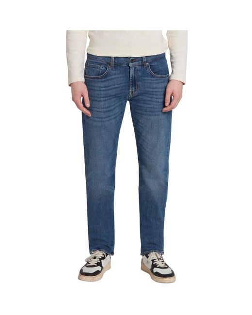 7 For All Mankind The Straight Jeans In Gasp in Blue for Men | Lyst