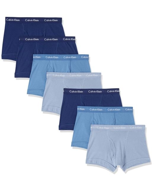 Calvin Klein Underwear Cotton Classics 7pack Trunk in Blue for Men Lyst