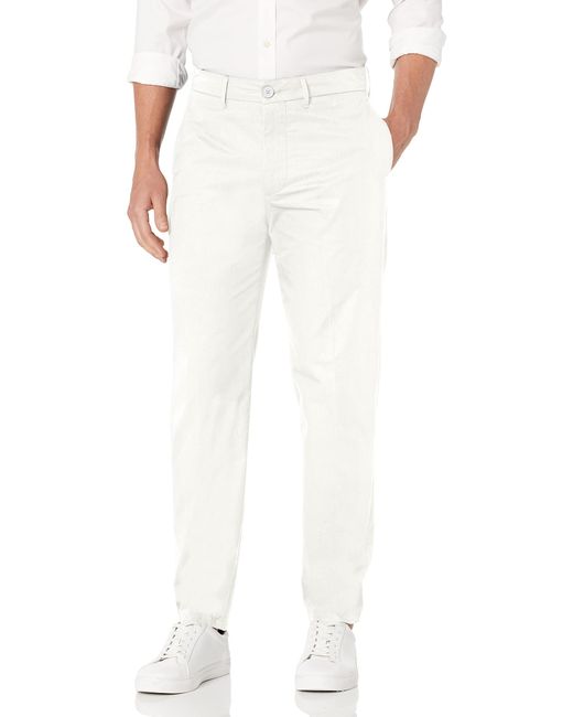 Emporio Armani White A | X Armani Exchange A To X Patch Logo Organic Cotton Dress Pants for men