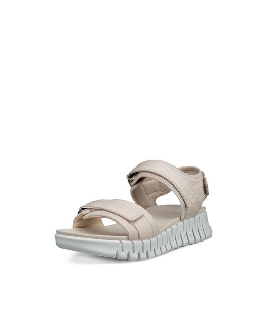 Ecco White Gruuv Sandal Beige Leather S Wedge Sandals 213103-01378