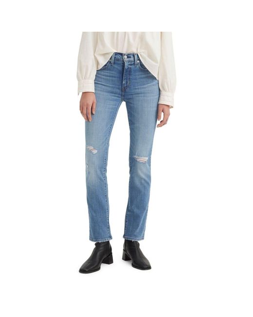 Levi's Blue 724 High Rise Straight Jeans
