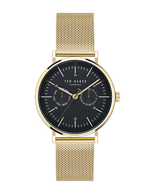Ted Baker Metallic Phylipa Gents Yellow Gold Mesh Band Bracelet Watch for men
