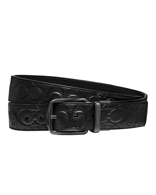 COACH Black 38 Mm Cts Harness Signature Leather for men