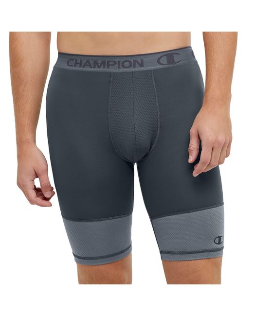 Champion Blue Compression Shorts With Total Support Pouch for men
