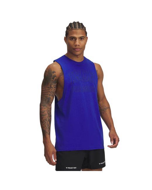 Under Armour Purple Project Rock Iron Paradise Sleeveless T Shirt, for men