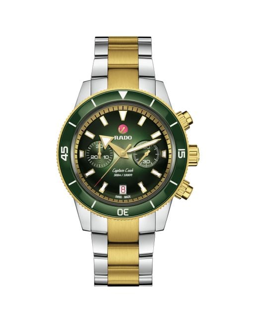 Rado Green Captain Cook-s-swiss Automatic Watch-stainless Steel Pvd-sapphire Crystal -43mm for men