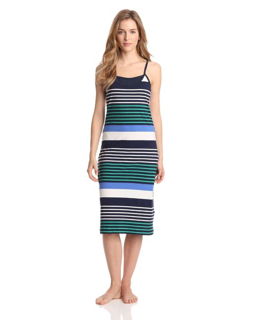 Nautica Blue Sleepwear Strappy Mid-length Tank Chemise