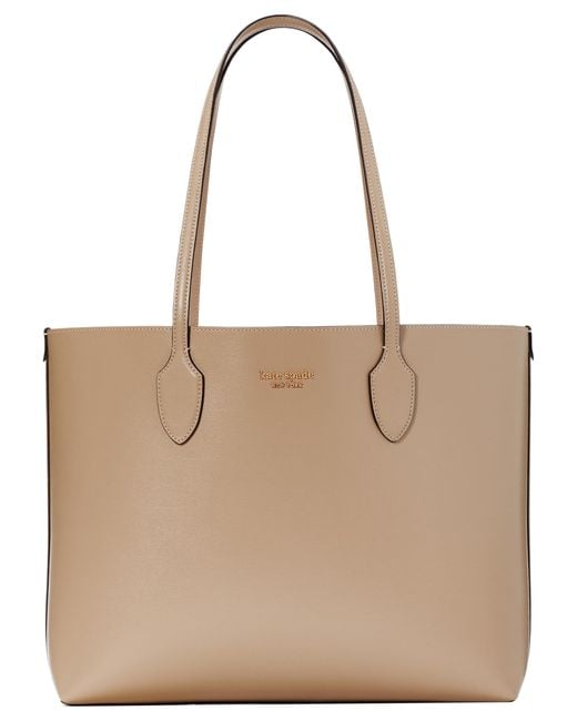 Kate Spade Natural Bleecker Saffiano Leather Large Tote (Timeless) Handbags