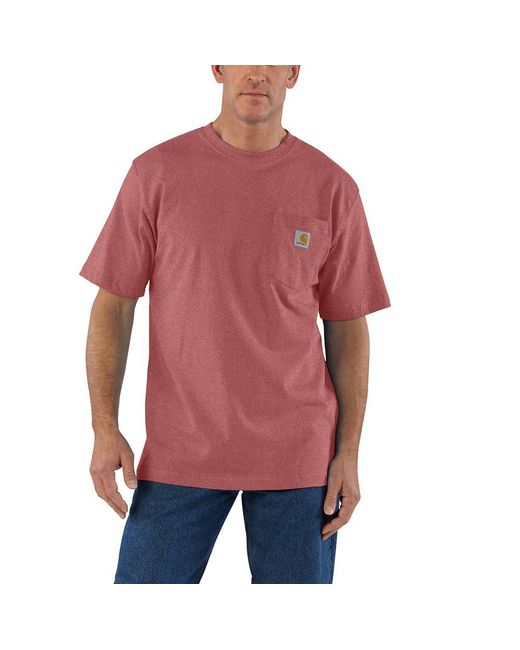 Carhartt Red Big Loose Fit Heavyweight Short-sleeve Pocket T-shirt for men
