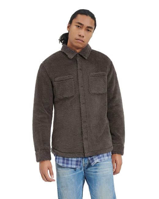 UGG Men's Gray Tasman Snap Shirt Jacket