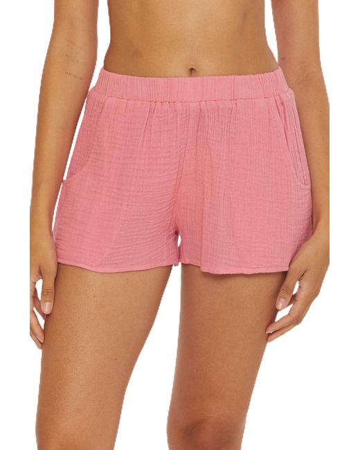 Trina Turk Pink Standard Serene Fringe Shorts
