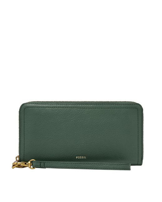 Fossil Logan Eco Leather Wallet Rfid Blocking Zip Around Clutch With