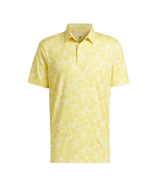 Adidas Yellow Prisma Print Polo Shirt for men