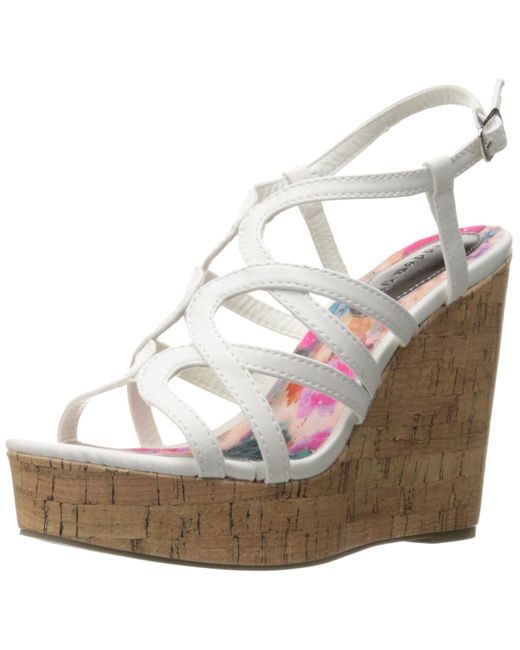 Madden Girl Elmaa Wedge Sandal in White Lyst