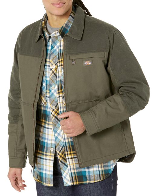 Dickies Green Tradebuilt Wax Coated Canvas Service Jacket for men