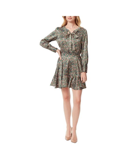 Jessica Simpson Multicolor S Davina Floral Mini Fit & Flare Dress Green L