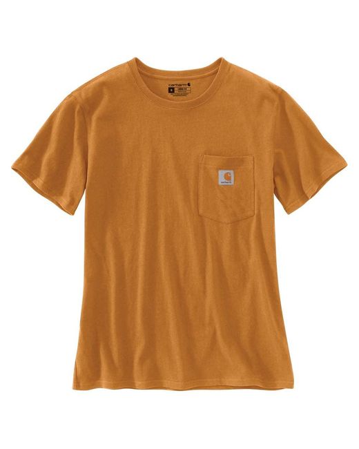 Carhartt Brown Loose Fit Heavyweight Short-sleeve Pocket T-shirt Closeout