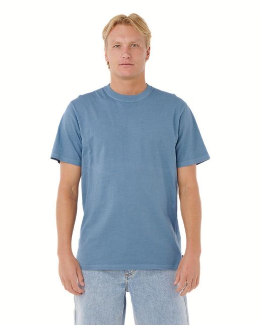 Rip Curl Blue Plain Wash Tee Shirt for men