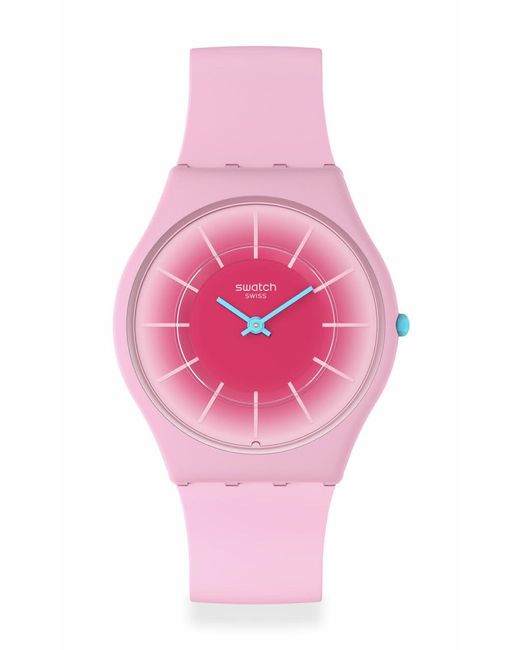 Swatch Casual Pink Watch Biosourced Material Quartz Radiantly Pink