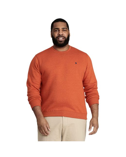 Izod Orange Big & Tall Tall Advantage Performance Crewneck Fleece Pullover Sweatshirt for men