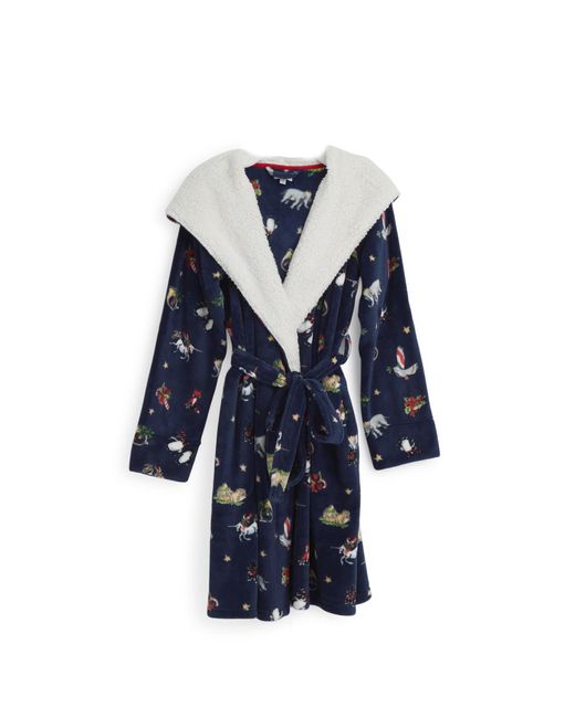 Vera Bradley Blue Cozy Life Hooded Robe