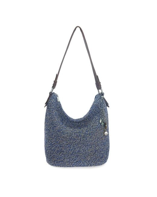 The Sak Blue Sequoia Hobo Bag In Hand-crochet