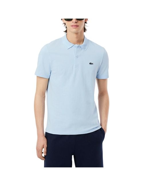 Lacoste Blue Regular Fit Cotton Blend Polo Shirt for men