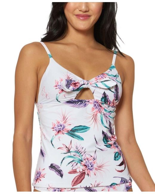 Jessica Simpson Black Standard Mix & Match Floral Print Swimsuit Separates
