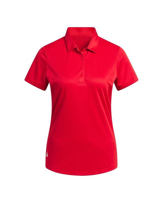 Adidas Red Standard Solid Performance Short Sleeve Polo Shirt