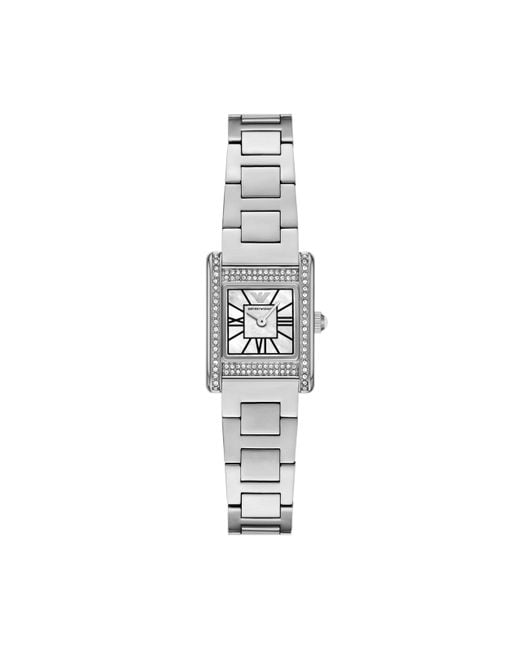 Emporio Armani Metallic Two-hand Stainless Steel Watch