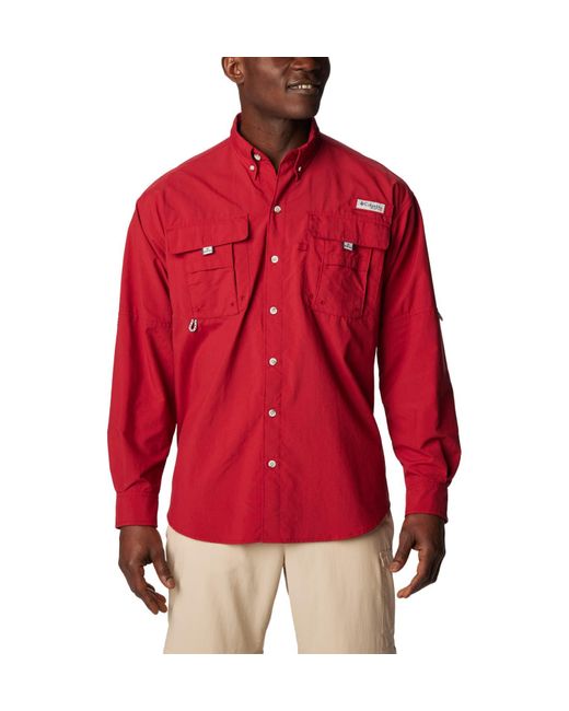 Columbia Bahama Ii Long Sleeve Shirt in Red for Men