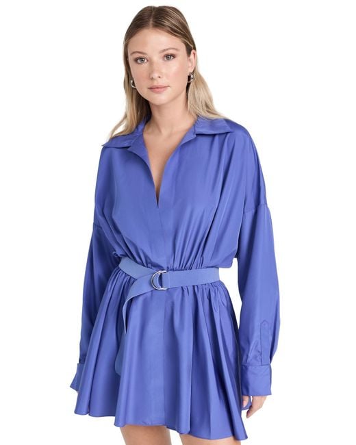 Norma Kamali Blue Super Oversized Flared Mini Dress