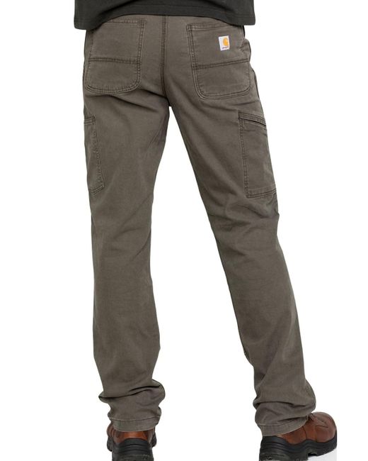 Carhartt Gray Rugged Flex® Relaxed Fit Canvas Double-front Utility Work Pant,tarmac for men
