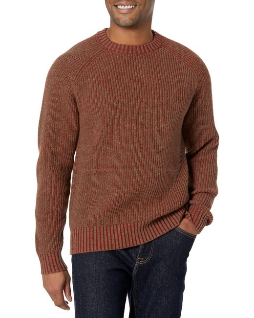 Pendleton Brown Lambswool Crew Sweater for men