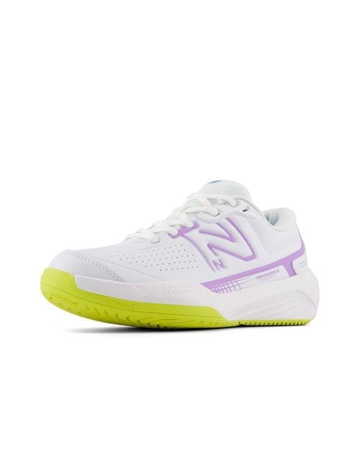 New Balance White 696 V5 Hard Court Tennis Shoe