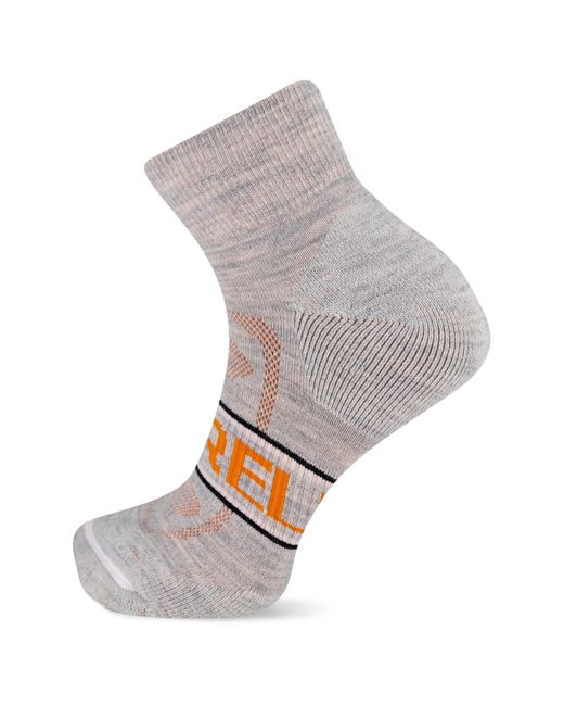 Merrell Gray And Zoned Cushioned Wool Hiking Ankle Socks-breathable Arch Support
