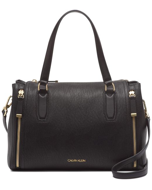 Calvin Klein Leather Womens Elaine Bubble Lamb Novelty Satchel in Black ...