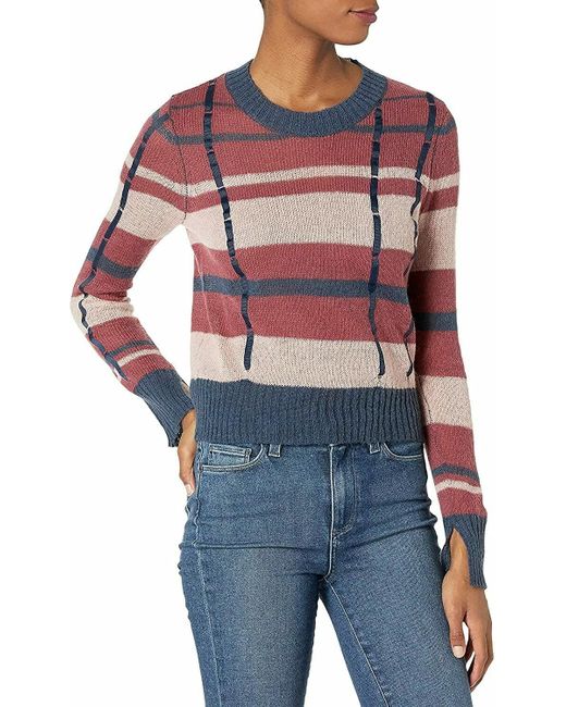 Ella Moss Blue Dense Crop Pullover Sweater