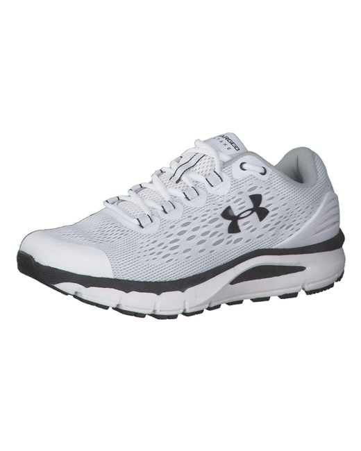 Under Armour Rubber Charged Intake 4 Running Shoe in White/Black/Grey ...