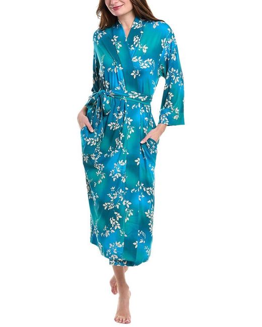 Natori Blue Balsam Robe Length 49",teal,extra Small