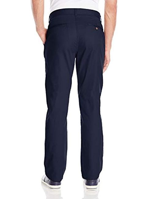Izod Cotton Uniform Young Classic Fit Flat Front Twill Pant in Navy